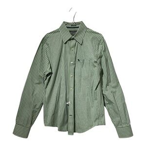 Abercrombie and Fitch Muscle Men's Green Striped Shirt Medium